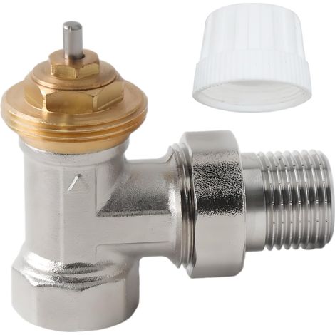 Vanne Thermostatique 1/2" Laiton, Raccord Retour Thermostat Radiateur (1/4)