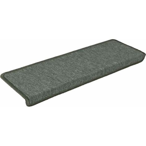 vidaXL Stair Mats 15 pcs 65x21x4 cm Dark Green Rectangular Edge