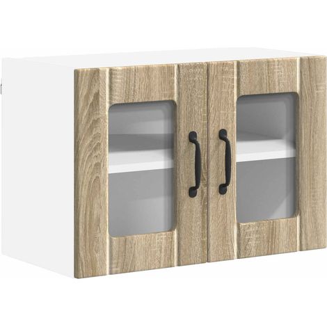 Maison Exclusive - Mobile in vetro da parete LUCCA Rovere Sonoma 60 x 31 x 40 cm (1/5)