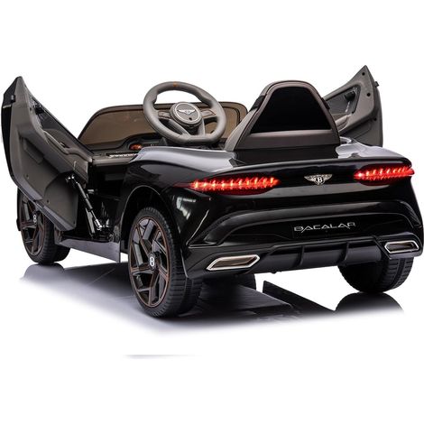Voiture Électrique pour Enfants, 12V sous Licence Bentley, Télécommande, Porte Ciseaux, Suspension, 3 Vitesses, LED, Klaxon, Noir (1/5)