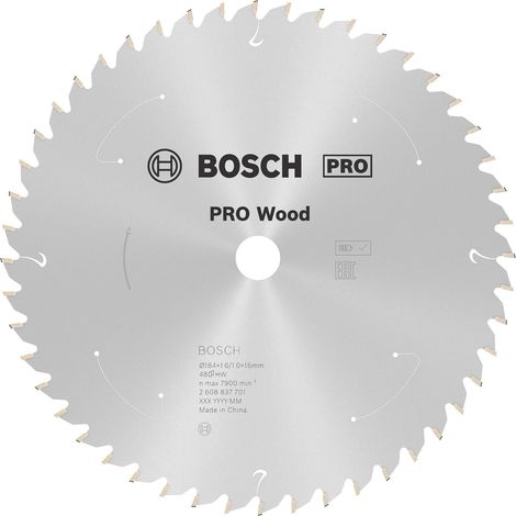 Lame de scie circulaire sans fil PRO Wood, 184 x 1,6 x 16 mm, T48 (1/4)