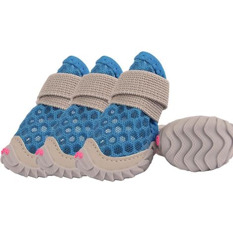 Zapatos para perros pequeños, botas de malla suave, ideales para las calurosas aceras de verano, perfectas para caminar y correr al aire libre. Botas antideslizantes con protectores para las patas. (1/2)
