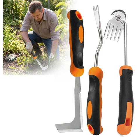 Arrache mauvaise herbes jardinage, outil de désherbage manuel, désherbage en acier inoxydable, désherbeur manuel, inoxydable extracteur de mauvaises herbes extérieur décoration pour jardin