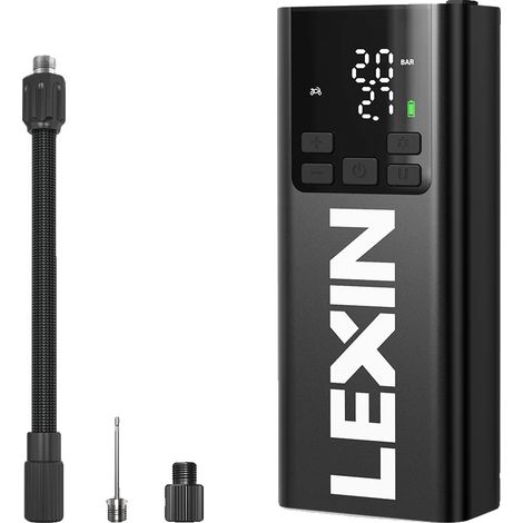 Pompa ad aria intelligente, pressione massima di 150 PSI, capacità della batteria di 5000 mAh, tensione di 7,4 V, display a LED, dimensioni compatte di 16,2 cm x 6,8 cm x 3,8 cm. (1/5)
