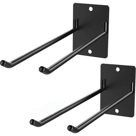 Organisateur mural robuste en acier pour outils de jardin (pelle, râteau, balai) - Lot de 2 crochets (1/5)