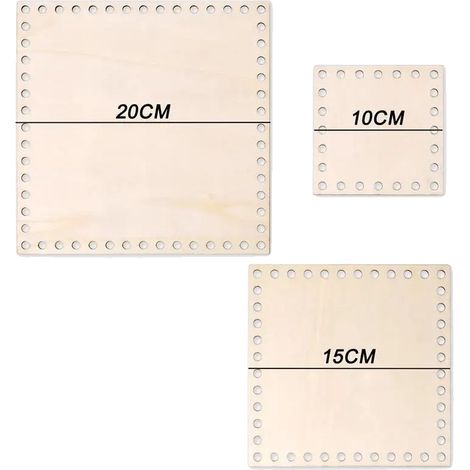 Häkelkorb-Boden, unbehandeltes Holz, mehrere Designs, 3pcs-02 (1/2)