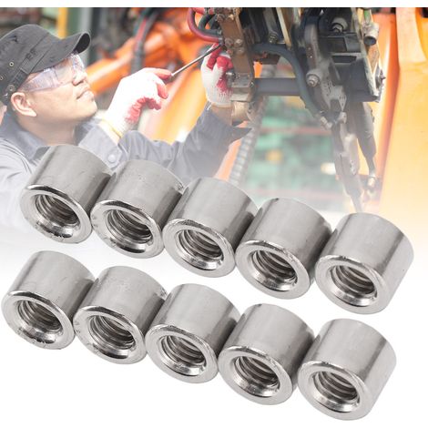 Jeu de 50 écrous cylindriques à filetage intérieur M61.0-10-L8mm en acier inoxydable 304 (1/5)