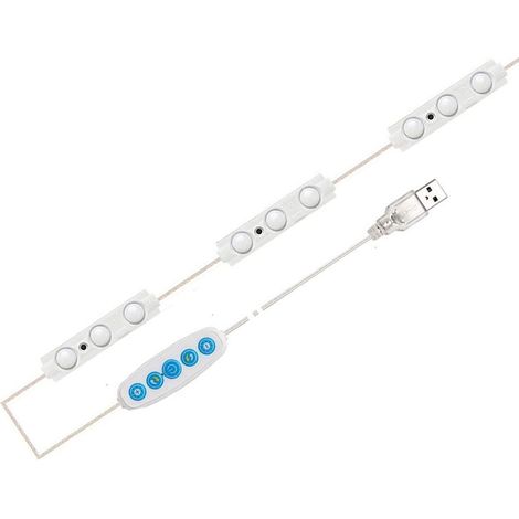LED-beleuchteter Spiegel mit einstellbarer Helligkeit, 45 LEDs für Schminktisch, DIY-USB-Schminkbeleuchtung (1/5)