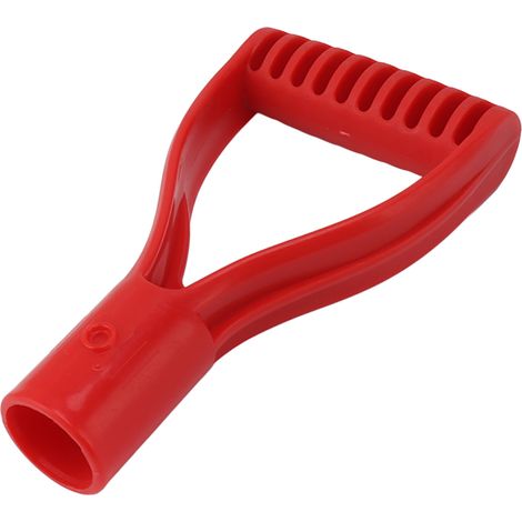 Manche de bêche en plastique, diamètre intérieur 32 mm, poignée en D, manche de rechange pour pelle à neige ou râteau, rouge (1/5)
