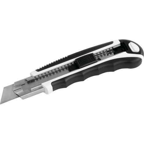 Cutter de Plaquiste 25 mm avec Molette sur Tête – Lame Tranchante Rétractable – Poignée Ergonomique Antidérapante – Outil Professionnel pour Découpe Précise de Plaques de Plâtre, Carton et Plus (1/4)