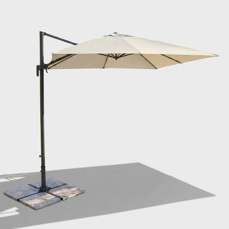 Garten-Ampelschirm aus Aluminium Newton 3 x 3 - Ecrù (1/5)