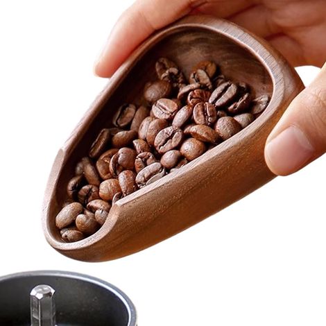 Kaffee-Serviertablett, Kaffeelöffel aus Holz, Kaffeebohnen-Stampfer, Holzlöffel, Tee-Messschüssel, multifunktionaler Messlöffel für Mehl/Teeblätter/Kaffeebohnen/Süßigkeiten/Gewürze