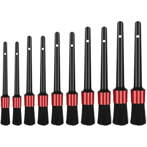 10 pcs Pinceau de Détail, Auto Detailing Brush Brosses de Nettoyage de Voiture, Brosses d'entretien pour Auto et Moto Pinceau de Lavage Voiture pour Nettoyer Voiture Intérieur, Extérieur (1/5)