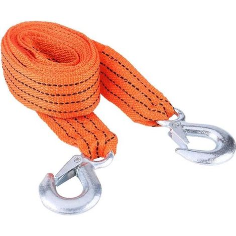 Abschleppseil mit Haken – Abschleppgurt – Fahrzeugreparatur – Schwerlast 3 Tonnen – 4 Meter – Orange
