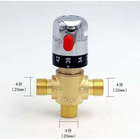 Robinet thermostatique tout cuivre, mitigeur eau chaude et eau froide, 4 points (DN15) raccordés en cuivre (1/5)