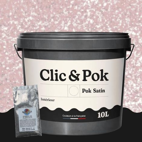 Peinture Effet Pailleté pour Murs & Plafonds - POK PAILLETTE - 10L - Rose Moyen (1/4)