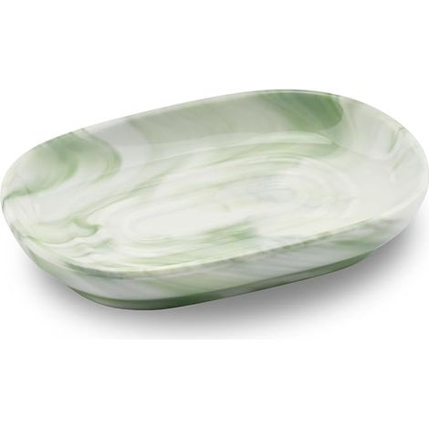 Porte Savon Ceramique, Antidérapant Porte Savon Marbre, Porte Savon Salle de Bain, Support Savon Solide pour Cuisine, Baignoire, Évier et Douche (Vert) (1/5)