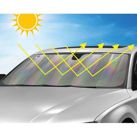 Pare-soleil de voiture Protection solaire Isolation thermique Pare-soleil avant Rideau de fenêtre de voiture pliable et occultant-14075cm pour SUV,1pc (1/2)