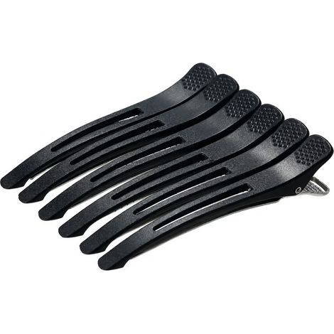 Juego de 6 pinzas para el cabello, ideales para peinar, seccionar y cortar el cabello. Kit de pinzas de plástico para peluquerías. (1/5)