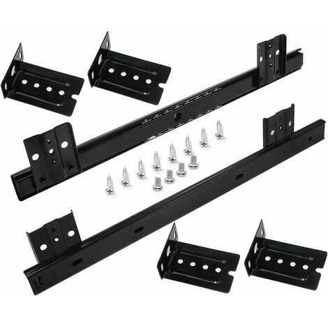 Glissières pour Tiroirs Coulisse Tiroir 350mm Coulisse a Bille pour Plateau Coulissant Clavier  (1 paire) Noir
