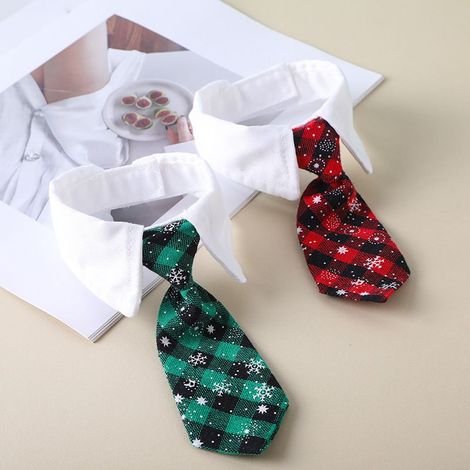Haustierkrawatten, Hundekrawatten, verstellbares Kostüm, Hundehalsband, Partyaccessoires, Weihnachtskostüme (Schwarz-grün kariert, Größe M) (1/5)