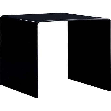 vidaXL Mesa de centro de vidrio templado negro 50x50x45 cm (1/4)