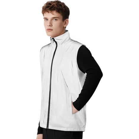 Veste sans Manches Vélo, Gilet de Réfléchissant à Haute Visibilité Cyclisme Homme Femme, Ultra-Léger Respirant-Protection Contre le Vent et la Pluie, pour l'équitation Course Jogging(L-2XL) (1/5)