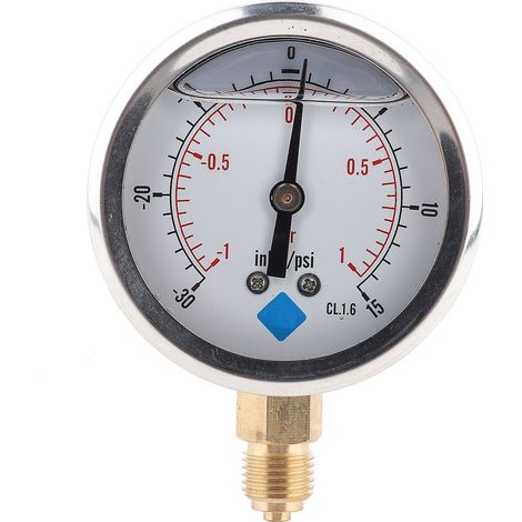 Manomètre vide pression huilé radial TS-PGGZ604-1bar 1/4 BSP acier inox brassé 68mm pour industrie chimique (1/5)