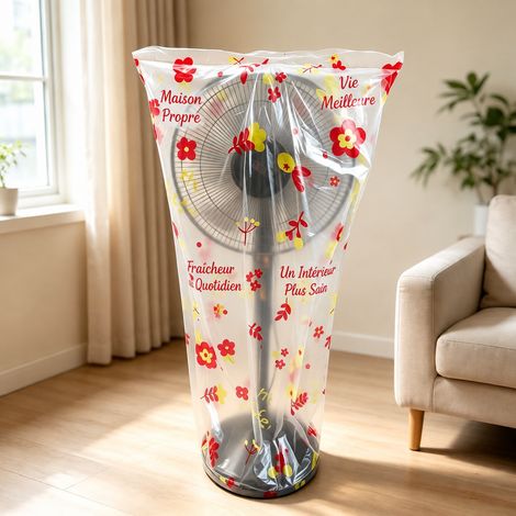 Housse de protection intégrale pour ventilateur motif tournesol en PEVA réf 1802 27 g – Livraison gratuite