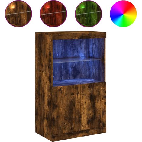 Credenza cassettiera cassettiera mobile contenitore organizer cucina soggiorno soggiorno con luci a LED 60,5 x 37 x 100 cm marrone 020029888