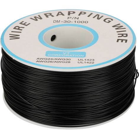 Fil de cuivre nu 30AWG 0.25mm pour bobinage et projets électroniques - Noir (1/5)