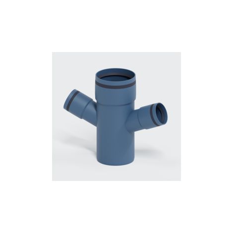 PoloPlast POLO KAL XS Raccord double à branchement DN 90/50/50, 67,5 degrés, Horizontal