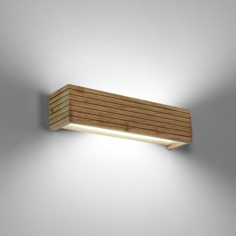 LED-Wandleuchte aus Holz, 18 W, moderne Wandleuchte, Holzlampe, Kaltweiß 6500 K, für Schlafzimmer, Wohnzimmer, Flur, Treppenhaus [Energieklasse E] (1/5)