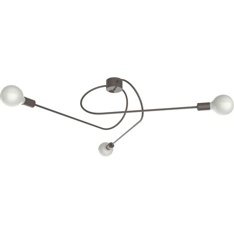 LUMICOM ELICA Plafoniera, 3X E27, max 42W, metallo, tortora lucido, D.80cm (1/2)