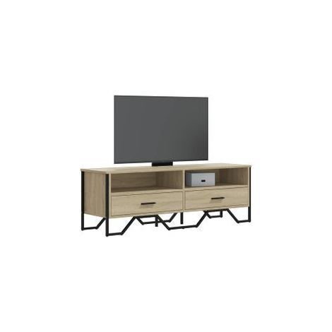 Meuble TV chêne sonoma 122x34x41 bois d'ingénierie (1/5)