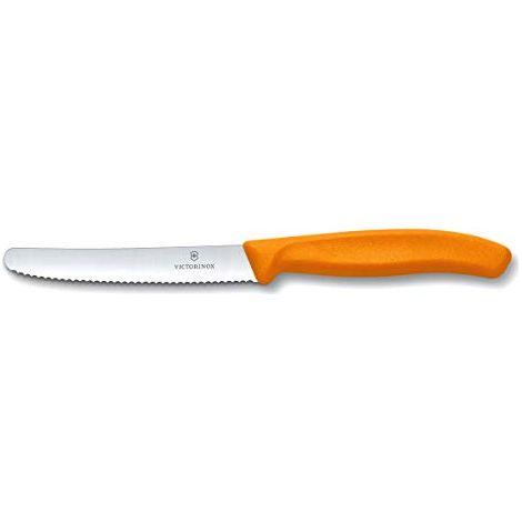 Victorinox Coltelli da Tavola Punta Tonda Seghettato 11cm Arancio
