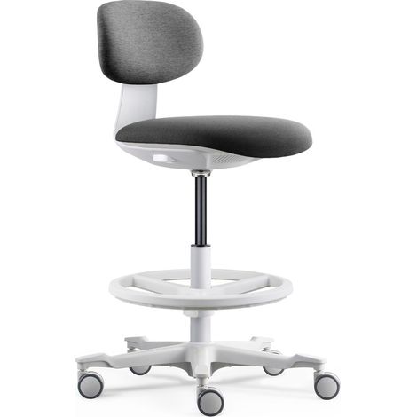 Arbeitsstuhl / Counterstuhl WORK MF2 W Sitz Stoff / Rücken Stoff dunkelgrau hjh OFFICE (1/5)