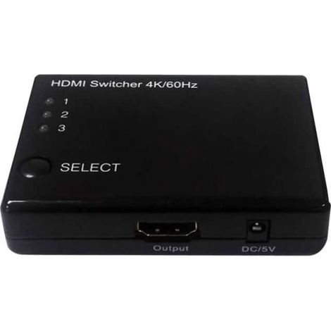 Commutateur vidéo-audio - ROLINE - HDMI Switch - 3 x HDMI - 4K2K - Installation aisée
