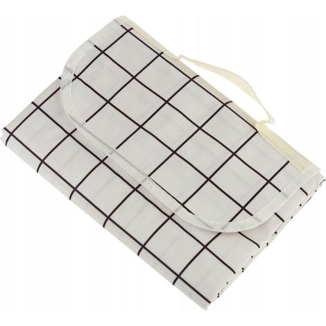 TG64613 Couverture de pique-nique, tapis de pique-nique, imperméable, pour touristes, plage, 150 x 150 cm, blanche (1/5)