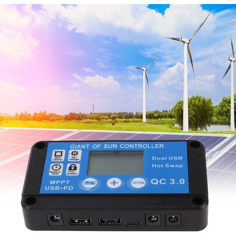 Panneau Solaire 30W 18V avec Double Sortie USB 5V et Contrôleur Étanche 12V/24V (1/5)