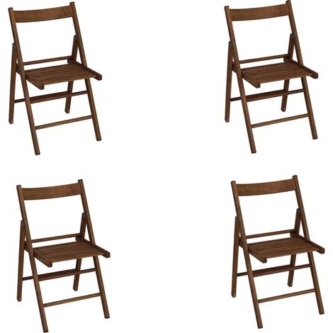 sedia richiudibile in legno di faggio noce 4 pezzi (1/2)