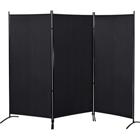 Paravent 3 Panneaux - 253 x 50 x 182 cm - Brise-Vue Sur Pied Métal - Polyester 160 G M² - Intérieur (1/5)