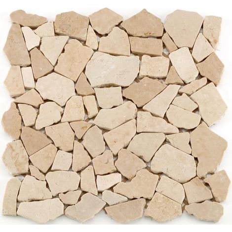 Mosaïque en pierre naturelle 30x30cm – Antidérapante – Épaisseur 0.8cm – Pour sols intérieurs et extérieurs