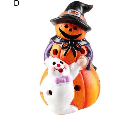 Bougie lumineuse LED en céramique résistante à l'usure, idéale pour Halloween et la maison. (1/5)