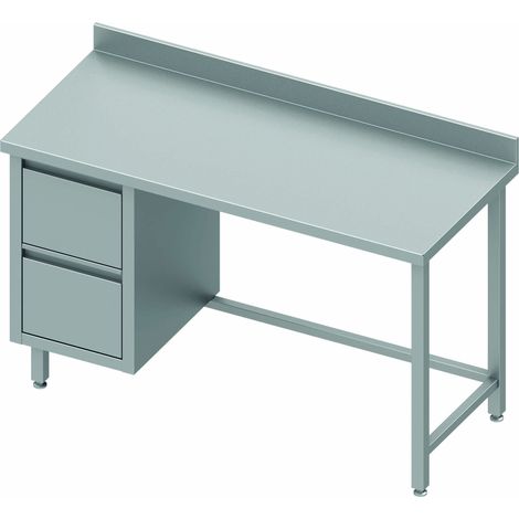 Table Inox Adossée Professionnelle Avec Tiroir - Gamme 800 - Stalgast (1/2)