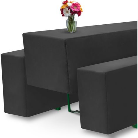 Beautissu Biertischhusse Basic M 3tlg. Set Anthrazit, 50cm
