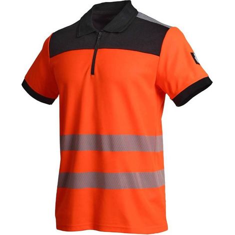 Polo de Travail Haute Visibilité Mars - Taille XXL - Orange Fluo - Résistant et Confortable - D-Work