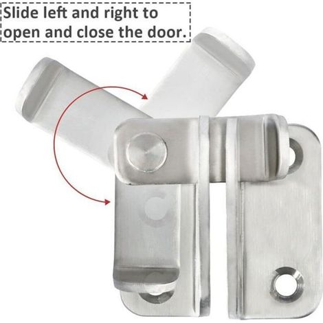 Serrure Coulissante - Acier Inoxydable Brossé - Pour Porte Fenêtre Placard Portail - 40 x 45 mm - 1 Pièce (1/5)
