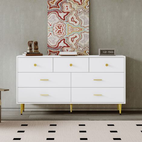 Buffet laqué brillant, Commodes, Meuble haut, Commodes à 4 tiroirs et 2 portes avec étagères réglables en hauteur  Buffet laqué brillant, Meubles bas laqués brillants, Meubles d'angle