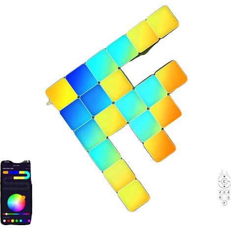 Luminaires à panneau, synchronisation musicale, contrôle intelligent, Lampe carrée 20PCS (1/2)